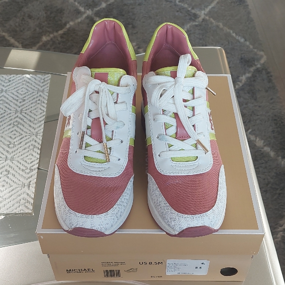 Women’s Pink & Lime Casual Lace-Up Sneakers
